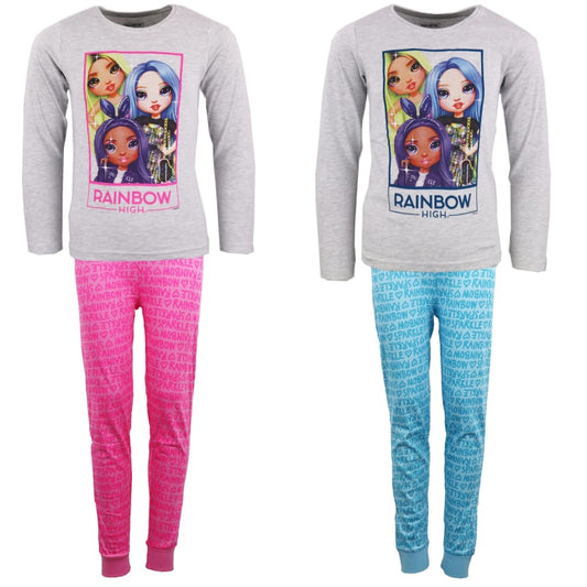 Rainbow High Mädchen Kinder langarm Schlafanzug Pyjama - WS-Trend.de 98-128 Baumwolle