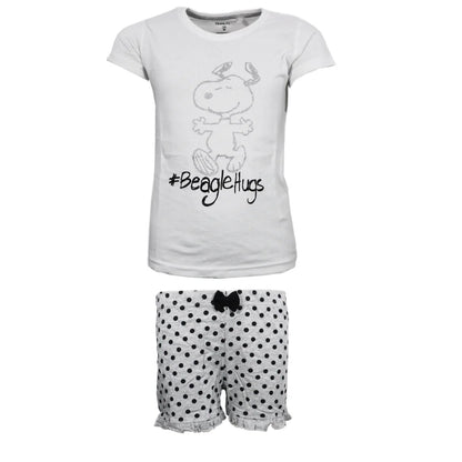 Snoopy Mädchen kurzarm Pyjama Schlafanzug Shirt Shorts - WS-Trend.de 134 - 164 Baumwolle