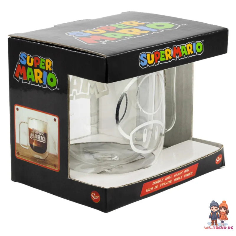 Super Mario Toady doppelwandige Kaffeetasse Teetasse Glastasse 290 ml - WS-Trend.de