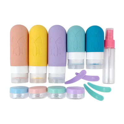 Kulturbeutel Reiseflaschen 14-tlg Set Schampooflasche Dosen Sprühflasche - WS-Trend.de