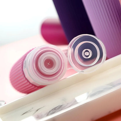 Reiseflaschen Set 4×90 ml mit transparentem Kulturbeutel – auslaufsichere Silikonflaschen zum Nachfüllen für Shampoo Duschgel & Lotion