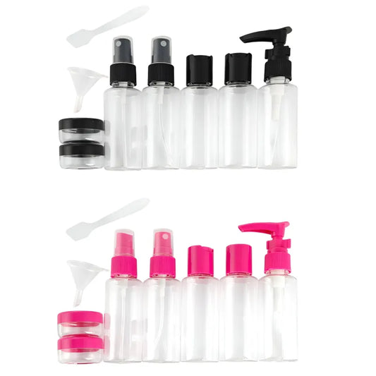 Kulturbeutel Reiseflaschen 9-tlg Set Schampooflasche Dosen Sprühflasche - WS-Trend.de