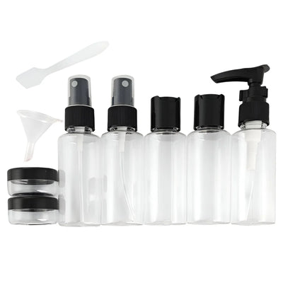 Kulturbeutel Reiseflaschen 9-tlg Set, Schampooflasche Dosen Sprühflasche - Ansicht 2