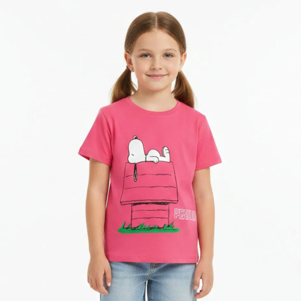 Peanuts Snoopy Kinder Mädchen kurzarm T-Shirt Shirt - WS-Trend.de Gr. 92-128 100% Baumwolle