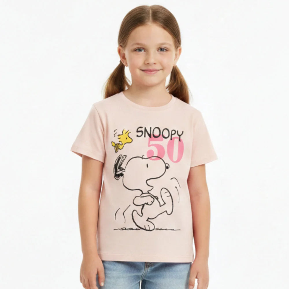 Peanuts Snoopy Kinder Mädchen kurzarm T-Shirt Shirt - WS-Trend.de Gr. 92-128 100% Baumwolle