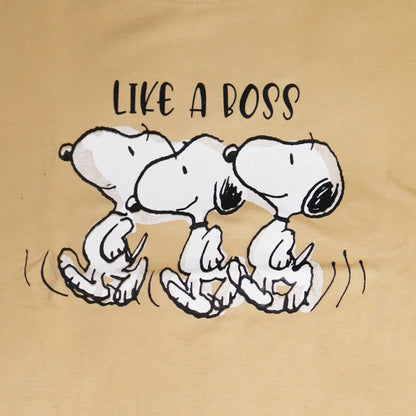 Snoopy Like a Boss Damen kurzarm Schlafshirt Nachthemd XS-XL Baumwolle - WS-Trend.de