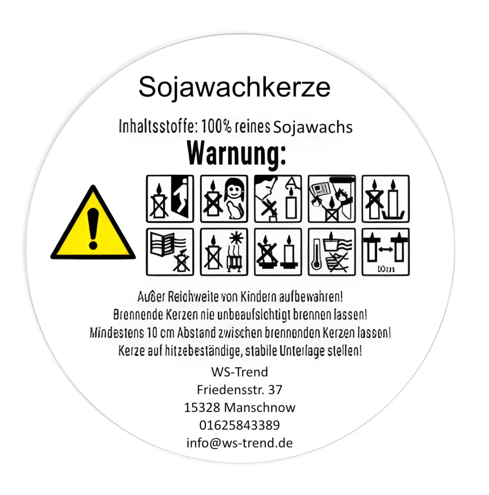 Handgemachte Sojawachs-Kerze Kerzengel – duftfrei/geruchlos im Glas 20Std - WS-Trend.de
