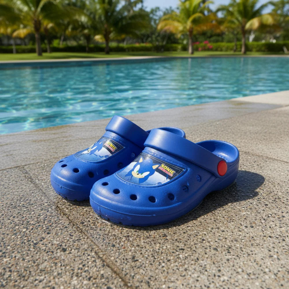 Sonic The Hedgehog Kinder Jungen Clogs Sandalen Badeschuhe Gr. 22-32 - WS-Trend.de