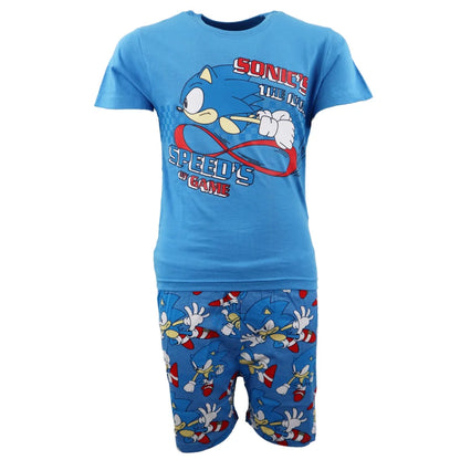 Sega Sonic The Hedgehog Jungen Kinder Pyjama - WS-Trend.de Schlafanzug 98-128 Baumwolle