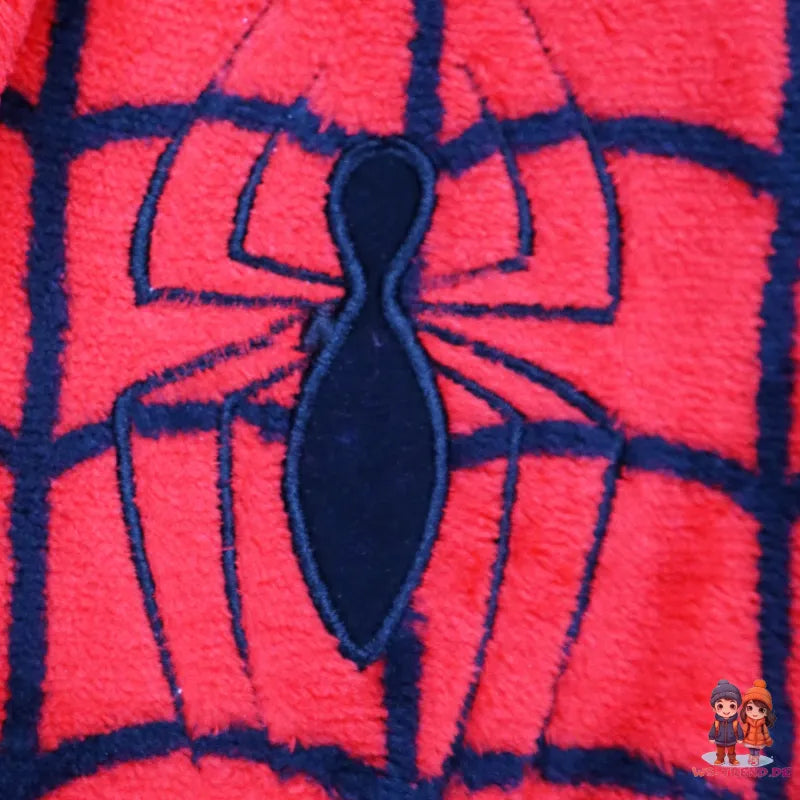 Marvel Spiderman Kinder Fleece Bademantel - WS-Trend.de Hausmantel mit Kapuze Gr. 98-128