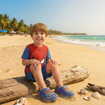 Spider-Man Kinder Jungen Clogs Badeschuhe Gr. 22 bis 33 Blau - WS-Trend.de