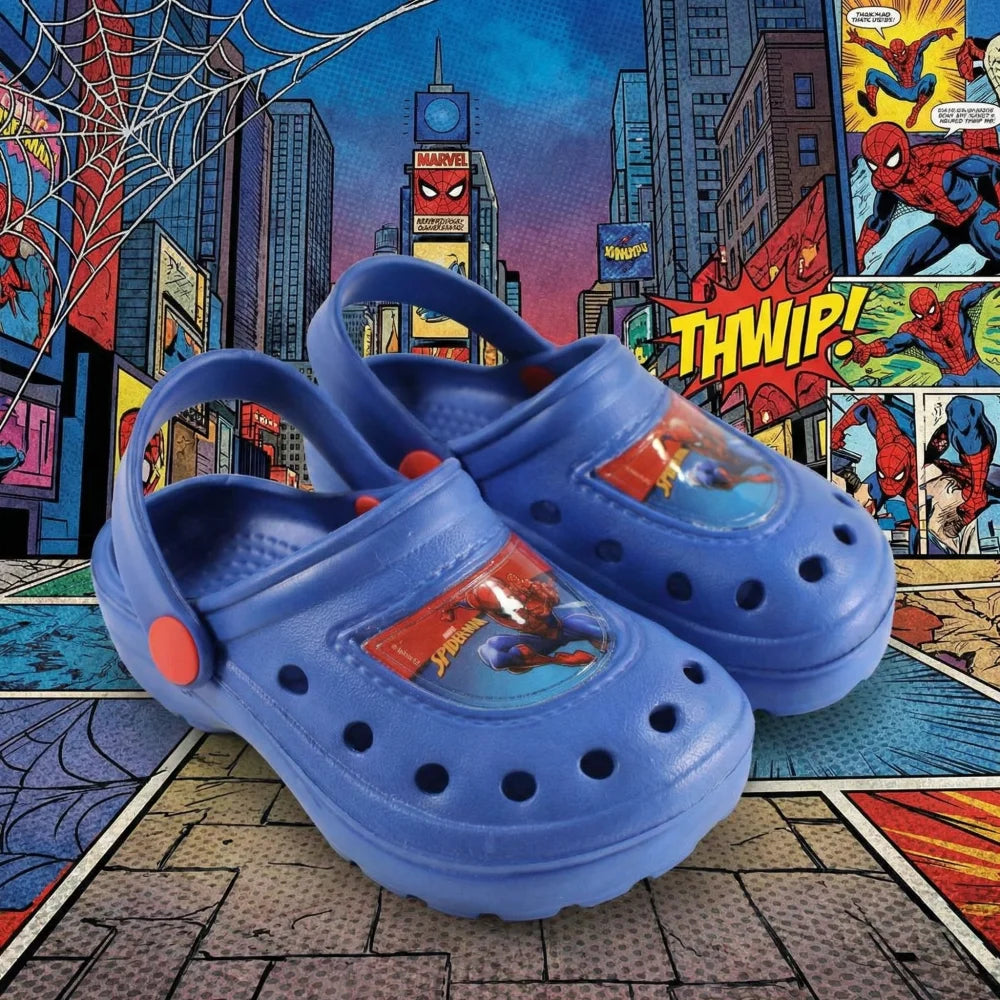 Spider-Man Kinder Jungen Clogs Badeschuhe Gr. 22 bis 33 Blau - WS-Trend.de