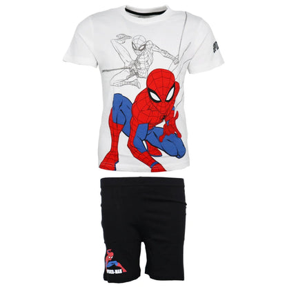 Marvel Spiderman Kinder kurzarm Pyjama Schlafanzug - WS-Trend.de Shirt Shorts 98-128 100% Baumwolle