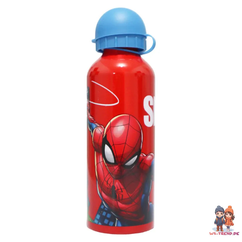 Marvel Spiderman Aluminium Wasserflasche Trinkflasche Flasche 500 ml - WS-Trend.de ALU - Sportflasche