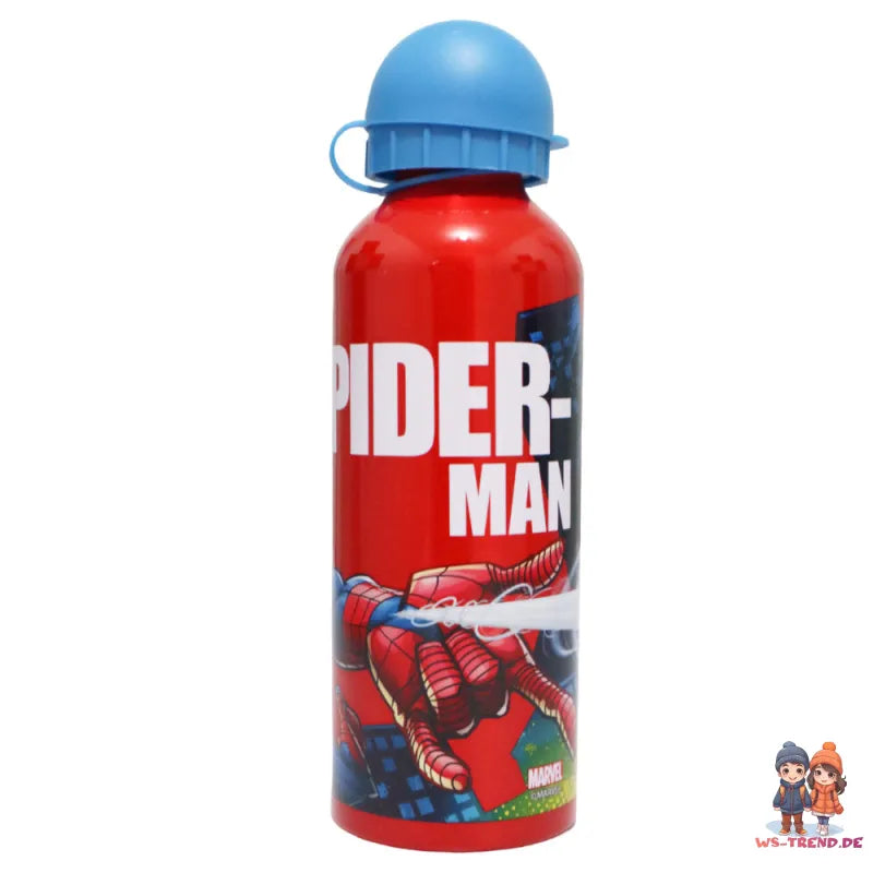 Marvel Spiderman Aluminium Wasserflasche Trinkflasche Flasche 500 ml - WS-Trend.de ALU - Sportflasche