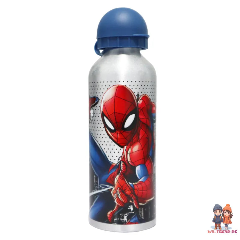 Marvel Spiderman Aluminium Wasserflasche Trinkflasche Flasche 500 ml - WS-Trend.de ALU - Sportflasche