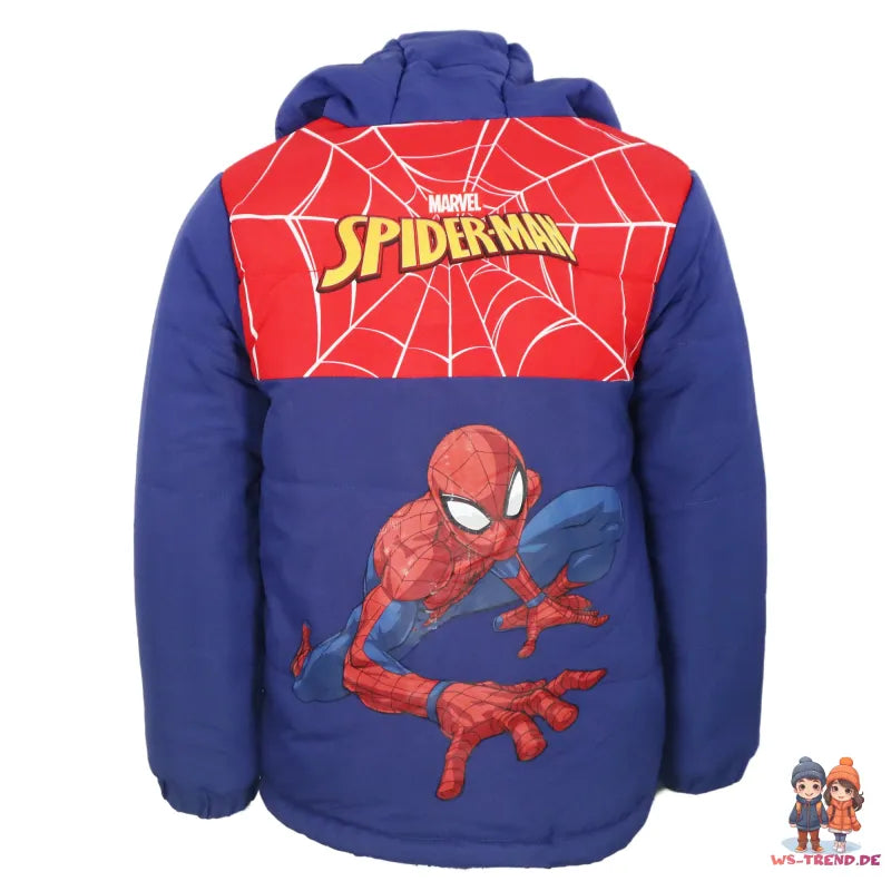 Marvel Spiderman Kinder Jungen Winterjacke Jacke mit Kapuze - WS-Trend.de 98-140 Blau