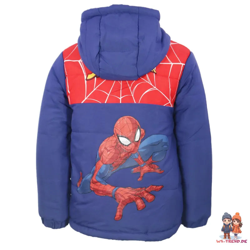 Marvel Spiderman Kinder Jungen Winterjacke Jacke mit Kapuze - WS-Trend.de 98-140 Blau