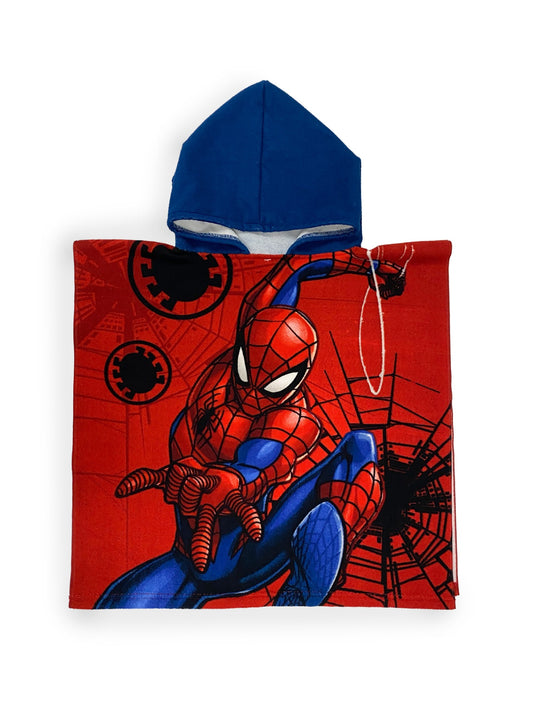 Marvel Spiderman Kinder Mikrofaser Poncho Badeponcho mit Kapuze