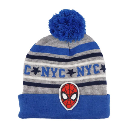 Spiderman Kinder Herbst Wintermütze plus Loop - WS-Trend.de Marvel - Winter Set Mütze Loopschal Schal Rot Blau