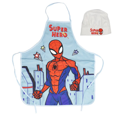 Marvel Spiderman Kinder Kochschürze Backschürze mit Mütze 3-6 Jahre - WS-Trend.de