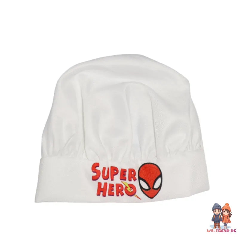 Marvel Spiderman Kinder Kochschürze Backschürze mit Mütze 3-6 Jahre - WS-Trend.de