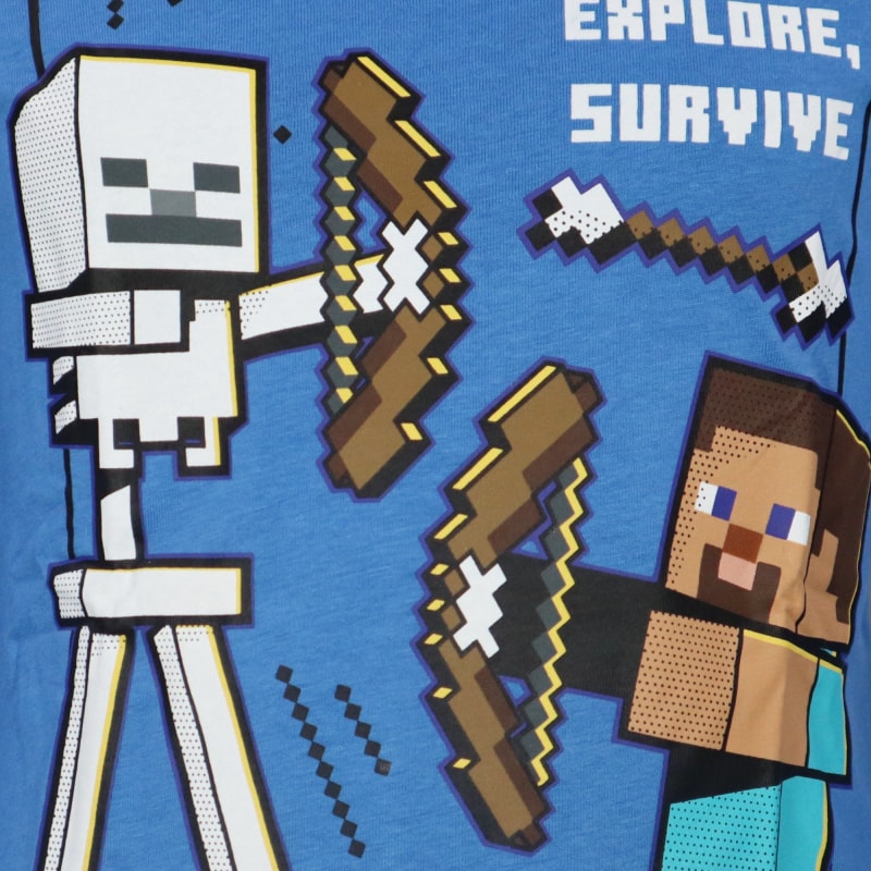 Minecraft Steve Skelett Kinder Jungen Langarmshirt Shirt - WS-Trend.de 116-152 100% Baumwolle