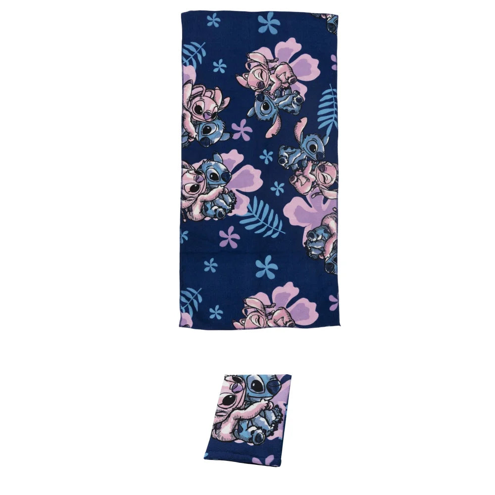 Disney Stitch Angel Kinder 3 tlg Set Bademantel Handtuch Handschuh Gr. 98 -128 - WS-Trend.de