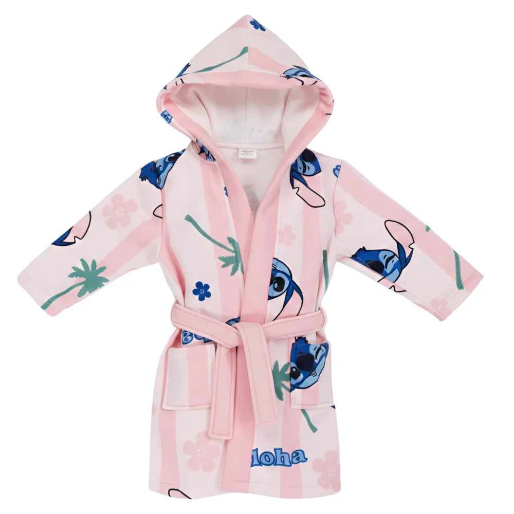 Disney Stitch Kinder Mädchen 3 tlg Set Bademantel Handtuch Handschuh Gr. 98 -128 - WS-Trend.de