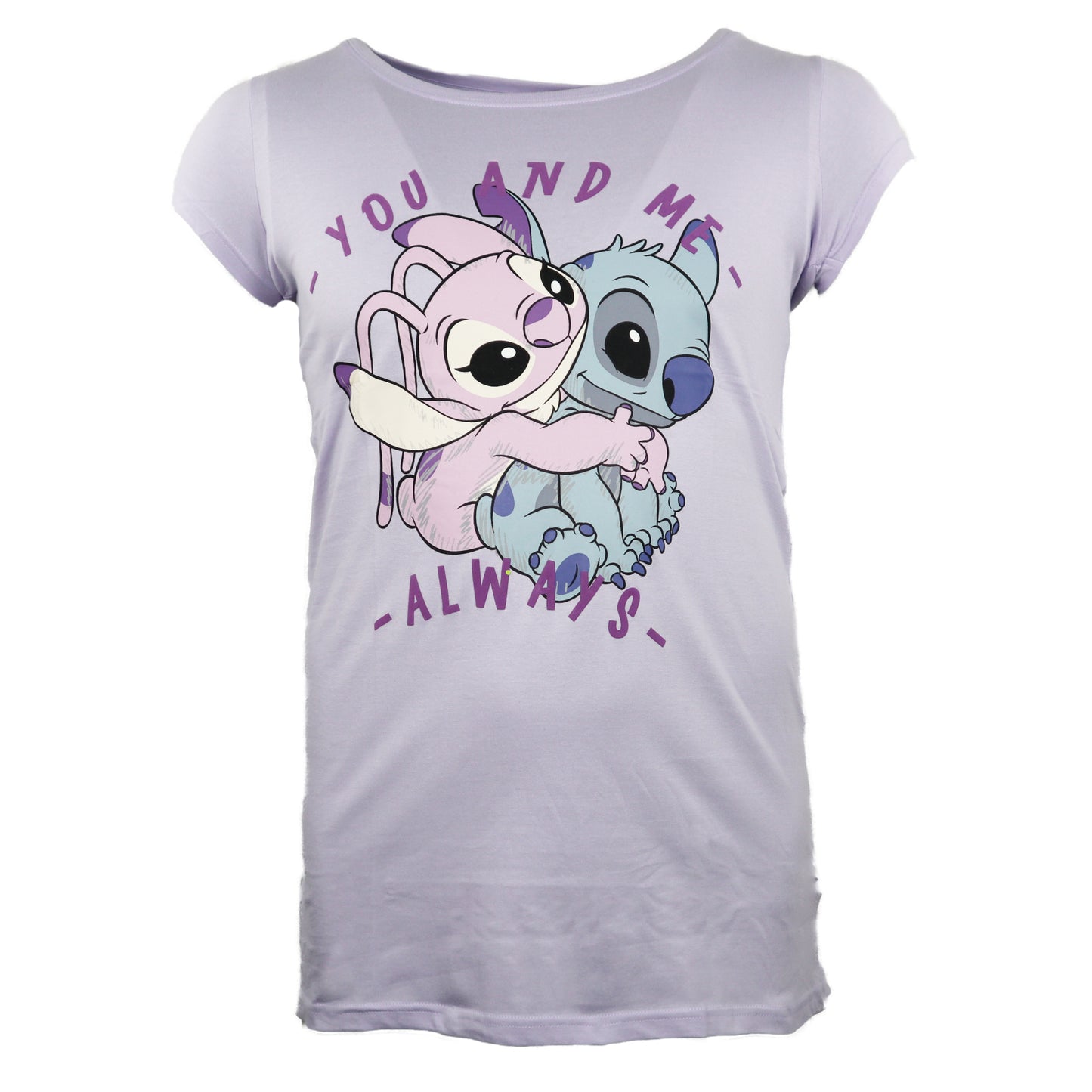 Disney Stitch Angel Damen kurzarm Schlafshirt Nachthemd