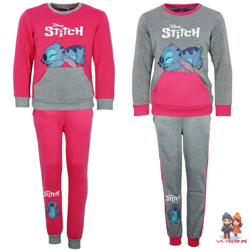 Disney Stitch Kinder Fleece Joggingset Sporthose Hose Sweater Jacke - WS-Trend.de 98-128