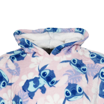 Disney Stitch Kuschelponcho Damen Kuscheldecke mit Ärmeln Kapuze Tasche S-L - WS-Trend.de