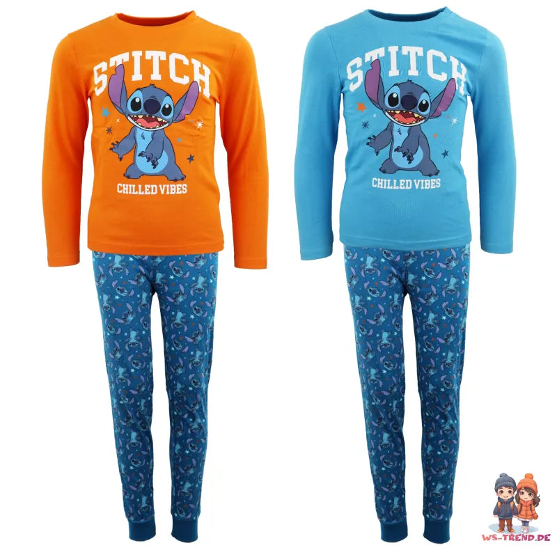Disney Stitch Kinder Jungen langarm Schlafanzug Pyjama - WS-Trend.de 104-134 Baumwolle