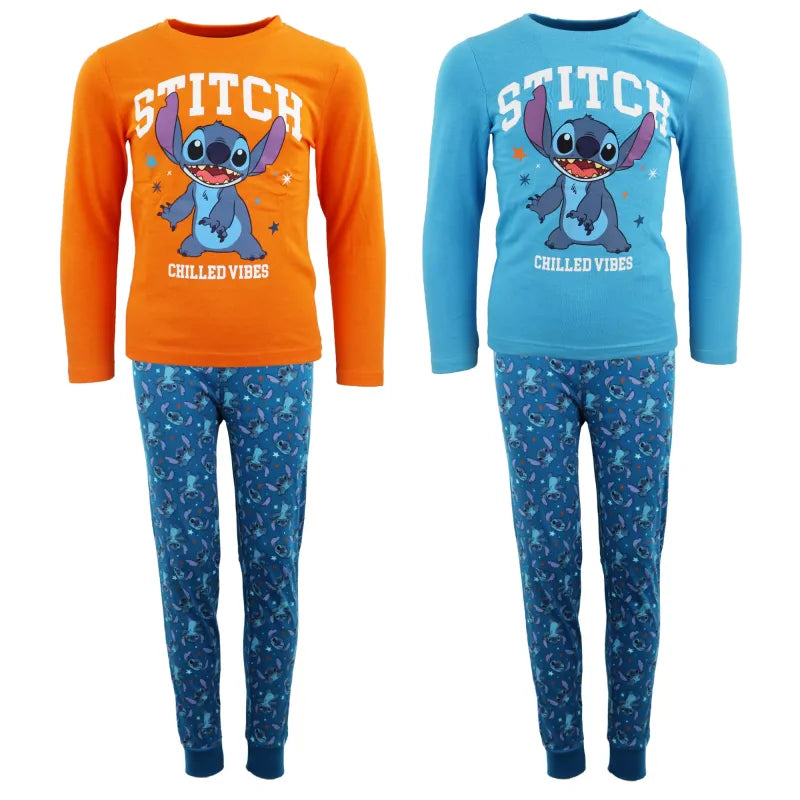 Disney Stitch Kinder langarm Schlafanzug Pyjama - WS-Trend.de Jungen 104-134 Velours