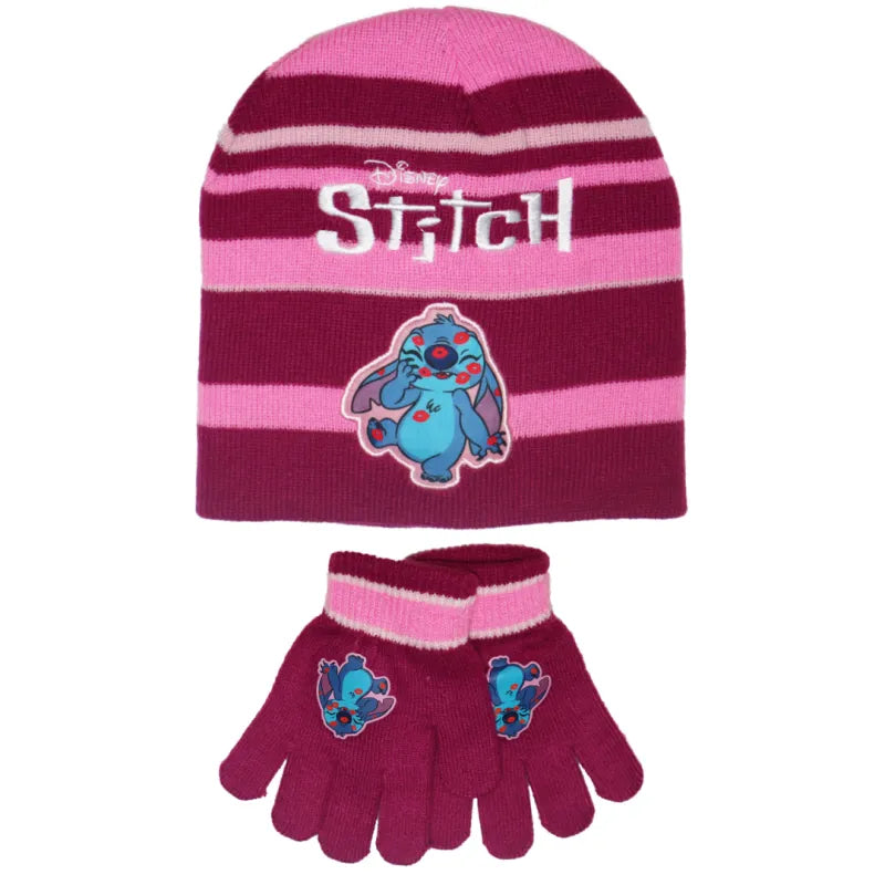Disney Sticth Kinder Herbst Mütze Wintermütze plus Handschuhe Gr. 52/54 - WS-Trend.de