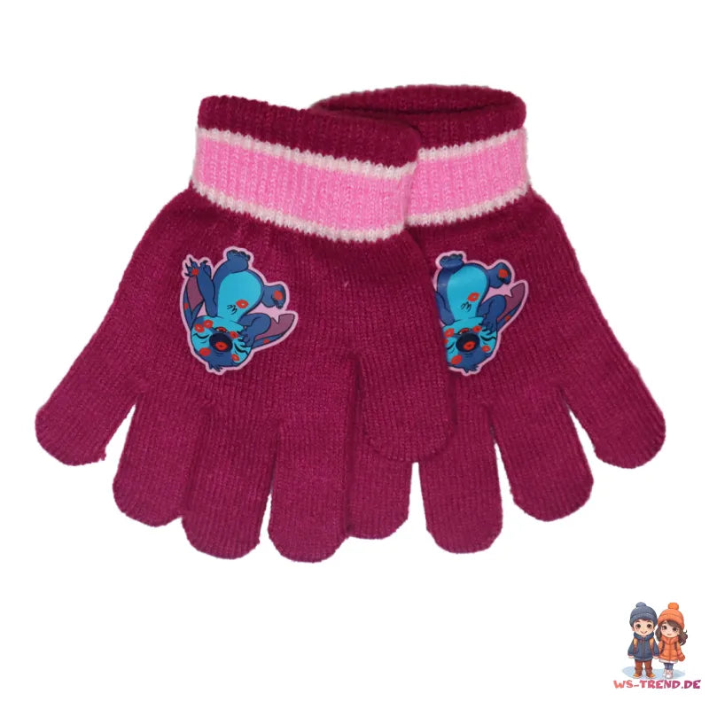 Disney Sticth Kinder Herbst Mütze Wintermütze plus Handschuhe Gr. 52/54 - WS-Trend.de