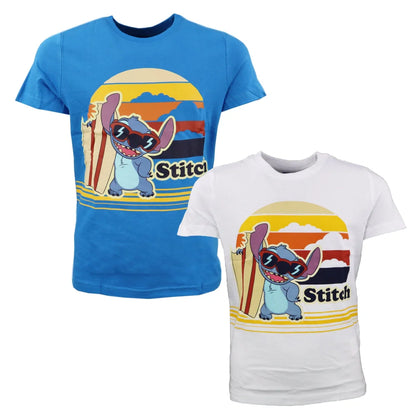 Disney Stitch T-Shirt Kurzarm Kinder Jungen Shirt - WS-Trend.de 98-134 100% Baumwolle Blau Weiß