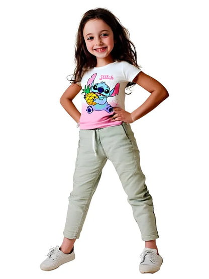 Disney Lilo und Stitch Mädchen Kinder kurzarm T-Shirt Shirt - WS-Trend.de Gr. 92-128 100% Baumwolle