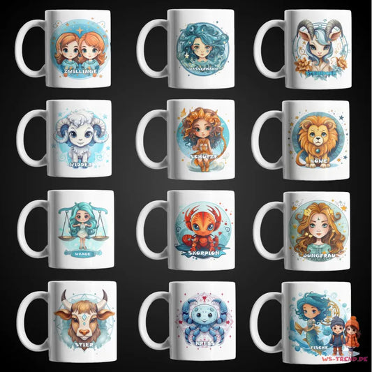 Sternzeichen Tierkreis Kaffeetasse Tasse Geschenkidee Geschenk 330 ml - WS-Trend.de Teetasse