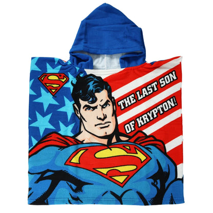 DC Comic Superman Kinder Jungen Mikrofaser Poncho Badeponcho - WS-Trend.de 55x55 cm
