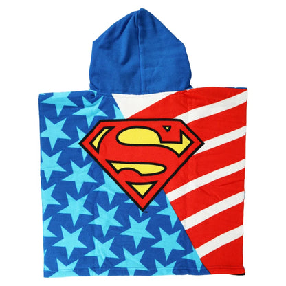 DC Comic Superman Kinder Jungen Mikrofaser Poncho Badeponcho - WS-Trend.de 55x55 cm