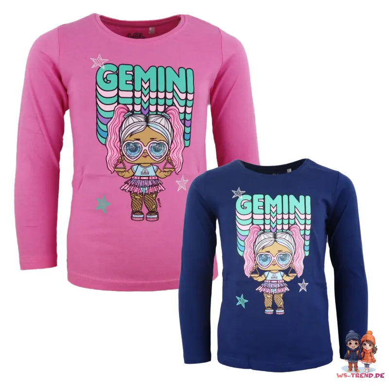 LOL Surprise Gemini Kinder langarm T-Shirt - WS-Trend.de Suprise - Rosa Blau für Mädchen 98 - 128