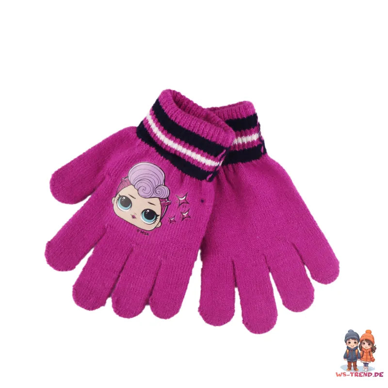 LOL Surprise - Kinder Herbst Winter Set - WS-Trend.de Wintermütze Handschuhe Loop Bommelmütze