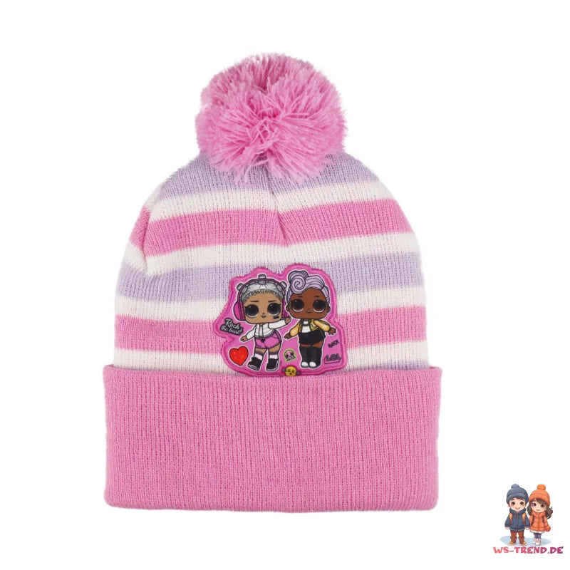 LOL Surprise - Kinder Herbst Winter Set - WS-Trend.de Wintermütze Handschuhe Loop Bommelmütze