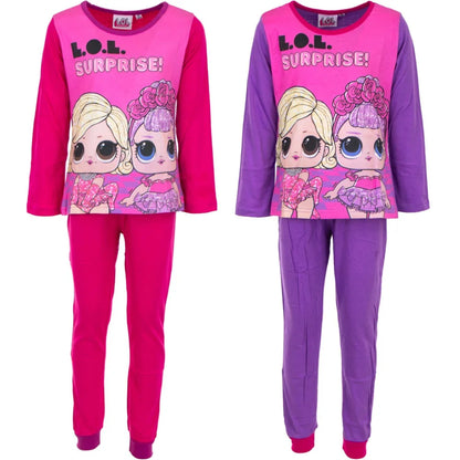 LOL Surprise Kinder Schlafanzug Pyjama lang - WS-Trend.de 98-128 pink Lila baumwolle