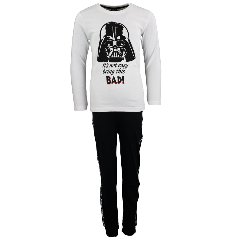 Star Wars Darth Vader Jungen langarm Pyjama Schlafanzug - WS-Trend.de 134 - 164 Weiß Grau