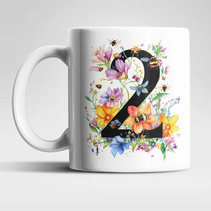 Name A bis Z und 9 Blumen Bienen Kaffeetasse Teetasse Tasse Geschenkidee - WS-Trend.de
