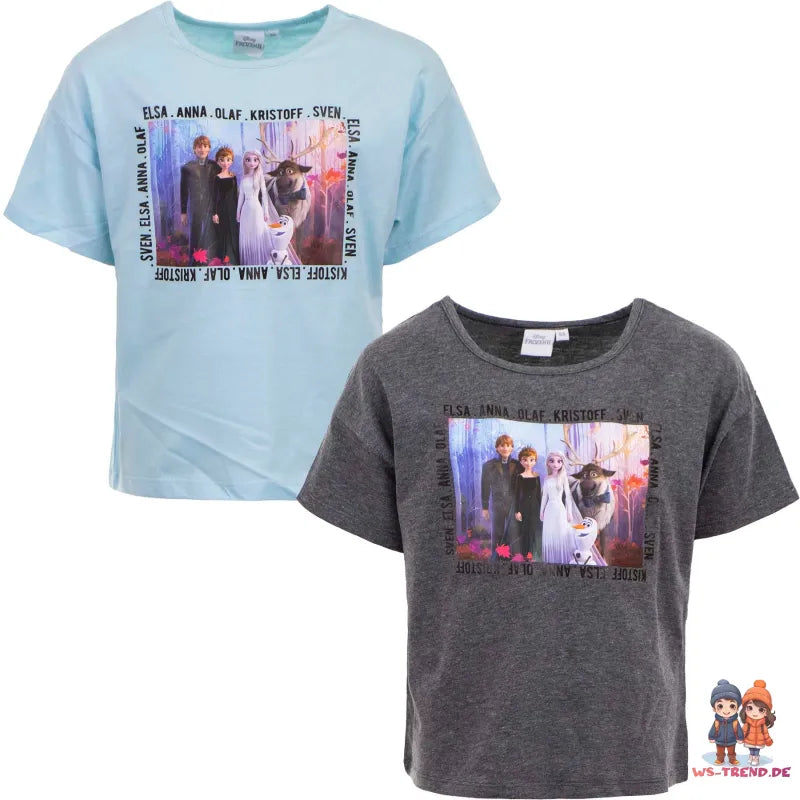 Disney Die Eiskönigin Elsa Anna Kinder Mädchen T-Shirt Shirt - WS-Trend.de Top Gr. 104 - 128