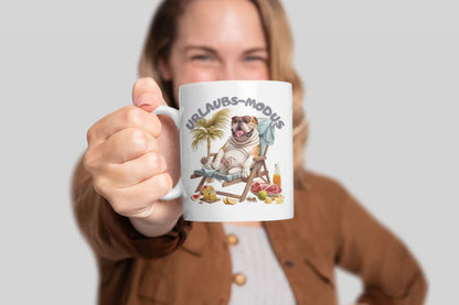 Bulldogge Urlaubs-Modus lustige Keramik Kaffeetasse Teetasse Tasse Geschenkidee - WS-Trend.de