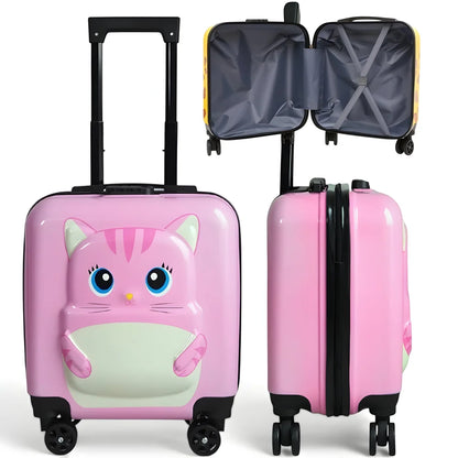 Katze 3D Kinder Trolley Kinderkoffer ABS Kindertrolley 45x35x25 cm - WS-Trend.de